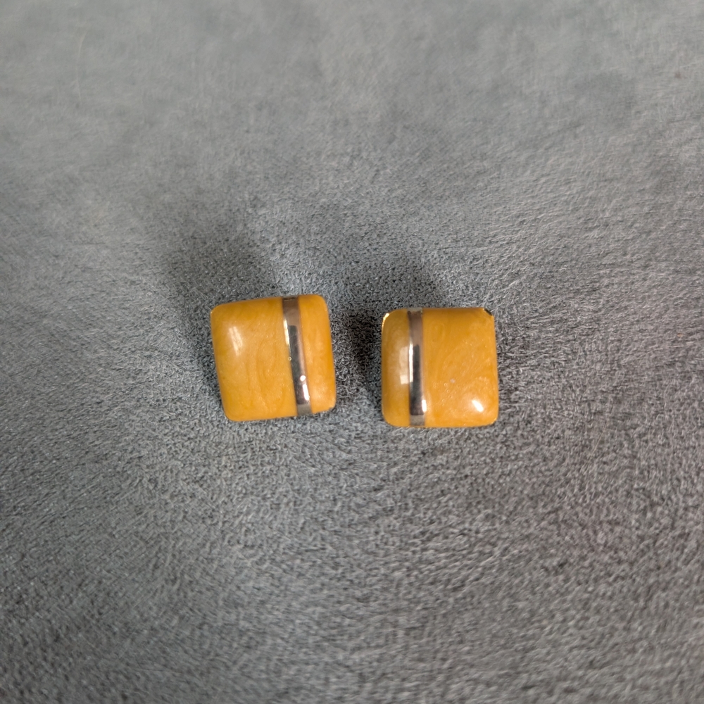 Vintage 1980s Yellow Square Earrings
